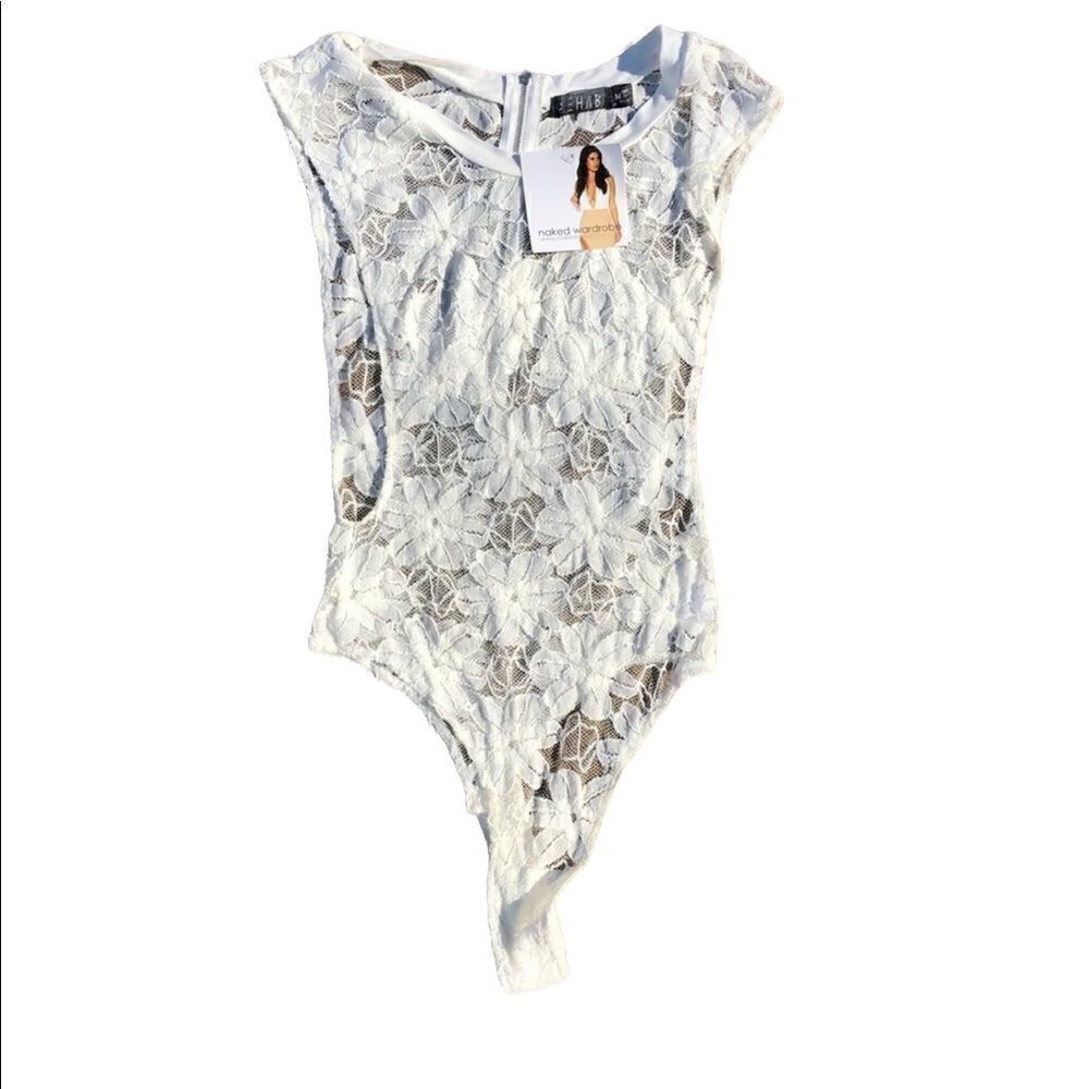 Rehab White Lace Bodysuit NWT
